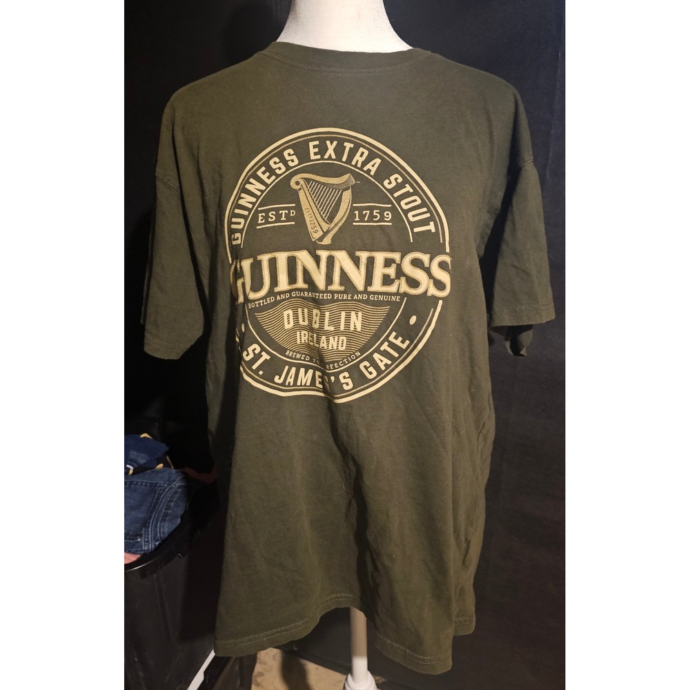 Guinness Extra Stout T-Shirt Dublin Ireland Graphic Print Relaxed Fit L